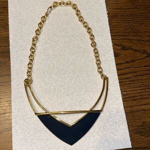 Monet vintage gold necklace with navy accent